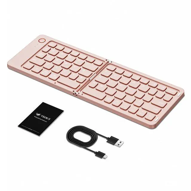 Alt view image 2 of 2 - Foldable Bluetooth Keyboard, Ultra-Thin Portable Wireless Keyboard with Backlit, Lightweight for Laptop, iPad, iPhone, Android, Windows, Mac