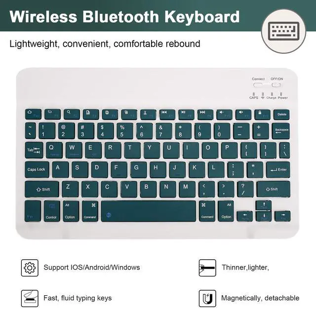 Alt view image 6 of 7 - Wireless Keyboard Case with Mouse for iPad 10.2" 9th 8th 7th Generation, Detachable Bluetooth Keyboard with Pencil Holder for iPad 10.2 Inch/iPad Air 10.5"(3rd Gen)/iPad Pro 10.5 in, Dark Green