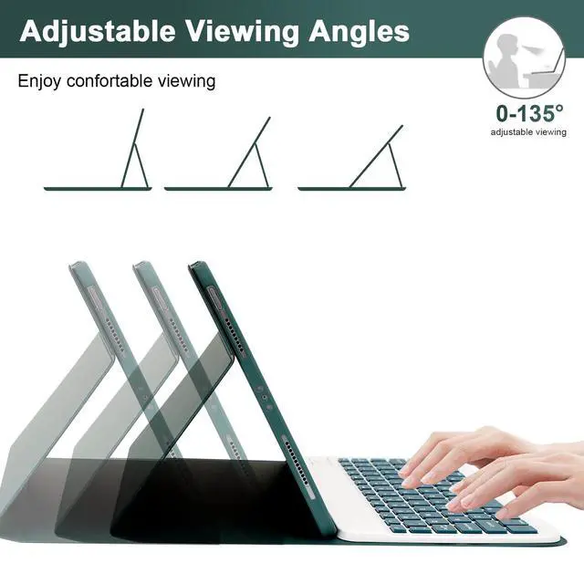 Alt view image 7 of 7 - Wireless Keyboard Case with Mouse for iPad 10.2" 9th 8th 7th Generation, Detachable Bluetooth Keyboard with Pencil Holder for iPad 10.2 Inch/iPad Air 10.5"(3rd Gen)/iPad Pro 10.5 in, Dark Green