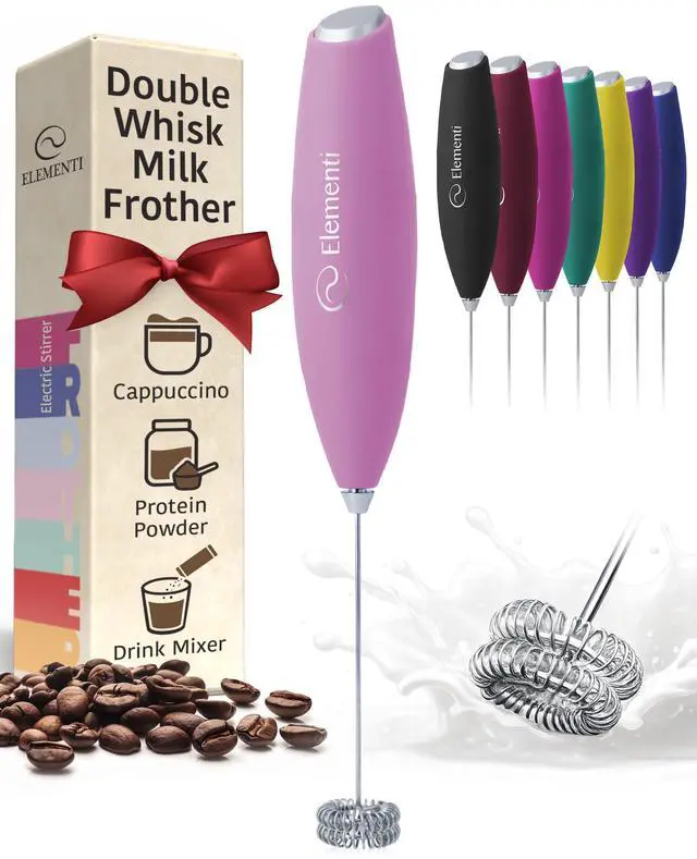 Main image of Milk Frother Wand - Easy to Use Handheld Electric Stirrer for Powder Drinks, Durable & Powerful Coffee Whisk & Protein Powder Mixer Wand, Hand Frother, Coffee Stirrers Electric (Pastel Pink)