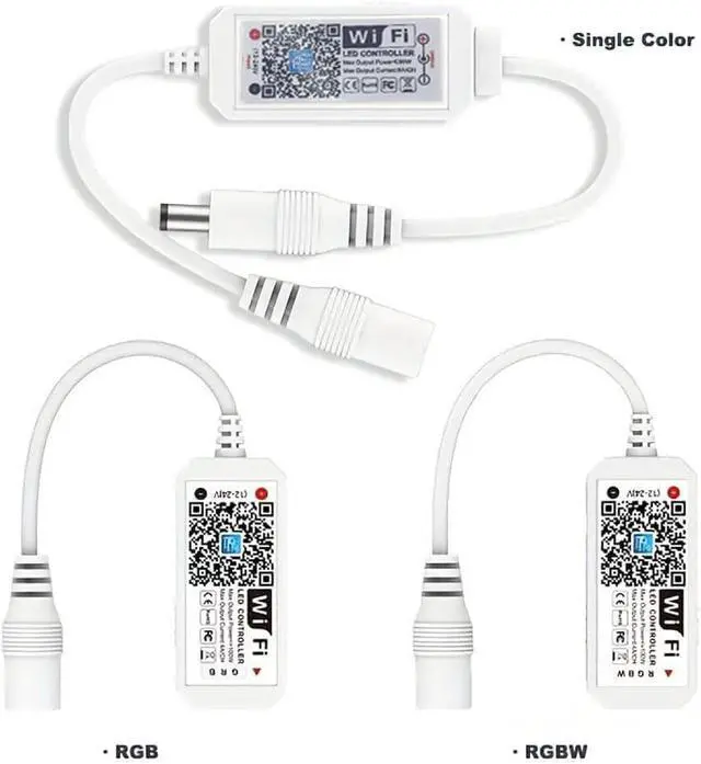 Alt view image 2 of 6 - LED Smart WiFi Controller, Single Color LED Strip Lights WiFi Controller Compatible with Android iOS, 12-24V 96W LED Strip Light Remote Controller Support Voice Control