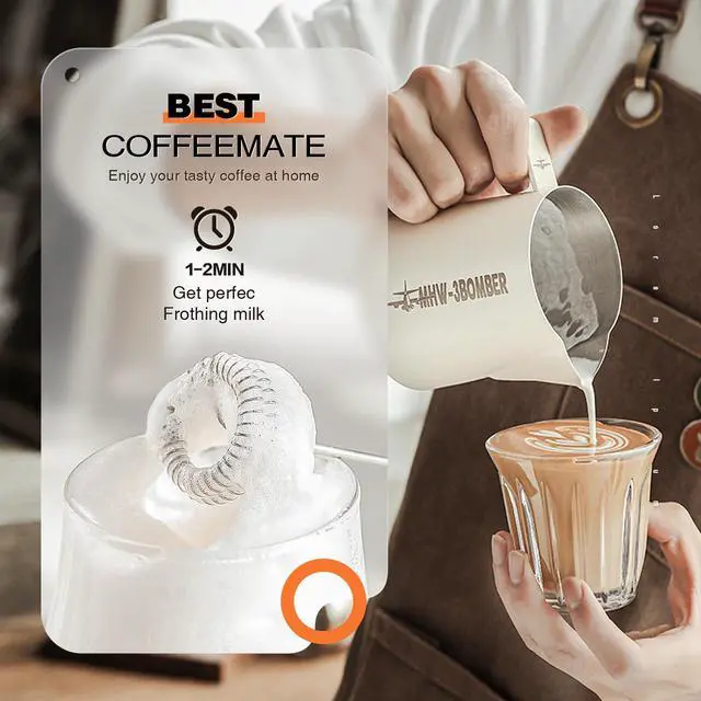 Alt view image 4 of 5 - Milk Frother Rechargeable Handheld Electric Whisk Coffee Frother Mixer with 3 Stainless whisks 3 Speed Adjustable Foam Maker Blender for Coffee Matcha Latte Cappuccino Hot ChocolateBlack Red
