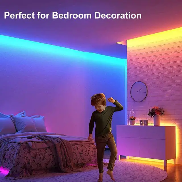 Alt view image 6 of 7 - Battery Powered LED Strip Lights RGB, 60 LED 5050 Color Changing TV Backlights with 28-Key Remote Control, Cuttable Outdoor Strip Lights 6.6 Ft Self-adhesive DIY Lights for Skcteboard Bedroom Decor