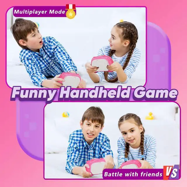 Alt view image 4 of 6 - Pop Push Game Toy for Kids, Quick Fast Push Pop Puzzle Handheld Game Light up Fidget Toy 8-12, Bubble Sensory Toys Christmas Birthday Gifts for Kids Ages 3-12 (Pink)
