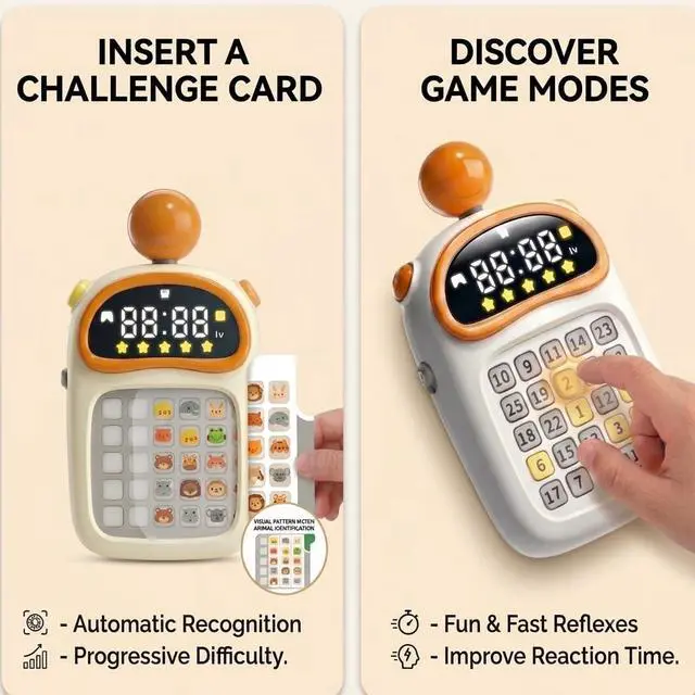 Alt view image 3 of 6 - Handheld Memory Game & Concentration Toy for Kids 61 Educational Activity Cards; 2-in-1 Brain Development & Memory Toy; Birthday Gifts for Boys Girls Ages 5+