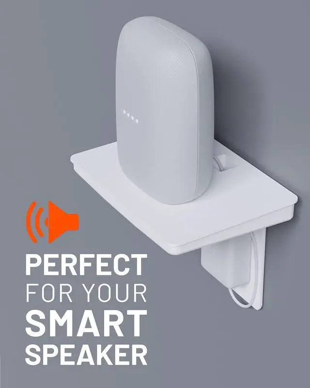Alt view image 7 of 7 - Wide Outlet Shelf - Next-Gen Design with Built-in Cord Storage & Room for Bulky Plugs - Works with Both Standard & Decora Outlets - Quick Install with Included Hardware
