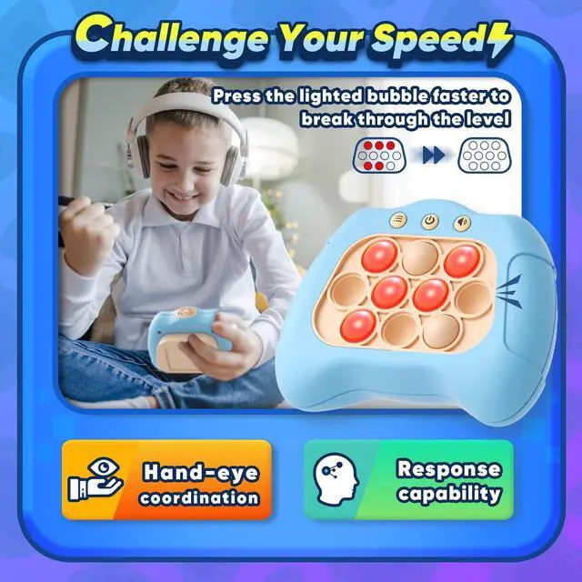Alt view image 2 of 7 - Handheld Game for Kids 6-12, Sensory Fidget Toys for Kids 8-12, Birthday Gifts for 6 7 8 9 Year Old Boys & Girls & Teens-Blue