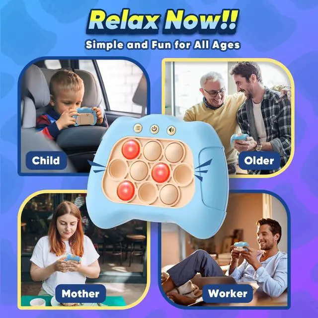 Alt view image 6 of 7 - Handheld Game for Kids 6-12, Sensory Fidget Toys for Kids 8-12, Birthday Gifts for 6 7 8 9 Year Old Boys & Girls & Teens-Blue