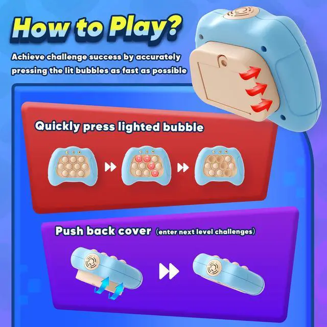 Alt view image 7 of 7 - Handheld Game for Kids 6-12, Sensory Fidget Toys for Kids 8-12, Birthday Gifts for 6 7 8 9 Year Old Boys & Girls & Teens-Blue