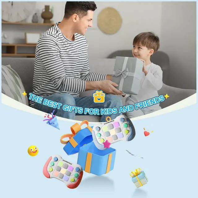 Alt view image 5 of 6 - Upgraded Flashing Handheld Game for Kids, Fast Push Fidget Game Toy, Quick Push Light Up Fidget Electronic Console for Teens, Birthday Gifts for 3-12 Year Old Boys Girls