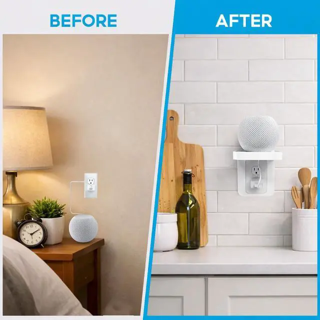 Alt view image 4 of 7 - Outlet Shelf, Bathroom Wall Holder with Built-in Cable Management, Wall Organizer for Smart Home Decor Space Saving Electric Toothbrush Use as Echo Holder (Vertical Decora&Duplex, 2, Pack)