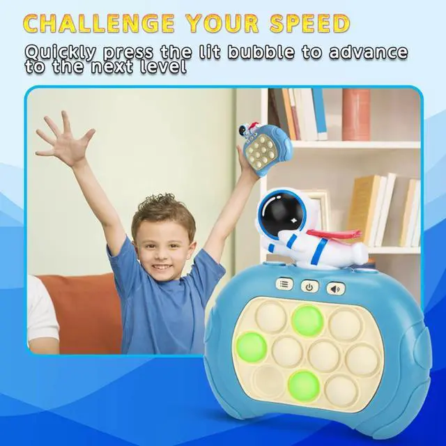 Alt view image 5 of 6 - Fast Push Bubble Game for Kids & Adults, Version 2, Pop Light Up Quick Push Fidget Toy Handheld Game. Great for 8-12 Year Old Boys & Girls, Travel Toys for Children