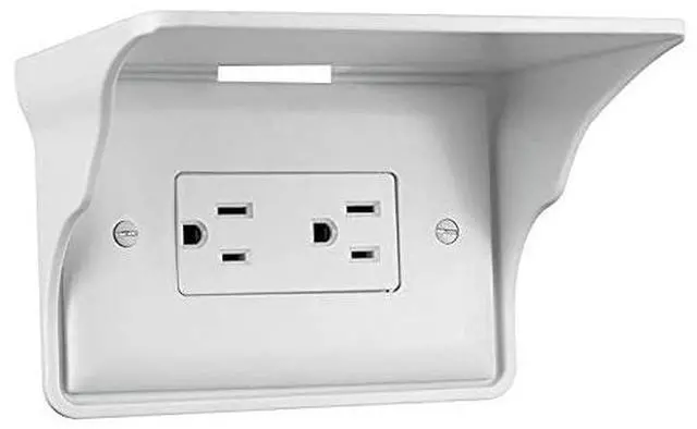 Alt view image 2 of 7 - Horizontal Wall Outlet Shelf. Home Wall Shelf Organizer for Outlets. Perfect for Bathroom, Kitchen, Bedrooms with Cord Management and Easy Installation. White 2-Pack