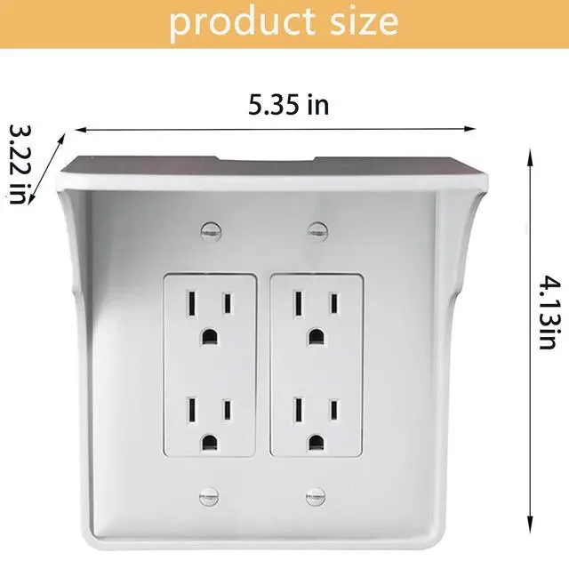 Alt view image 2 of 7 - 2 Pac White Double Wall Outlet Shelf-Home Wall Shelf Organizer for Outlets, Perfect for Bathroom, Kitchen, Bedrooms with Cord Management and Easy Installation