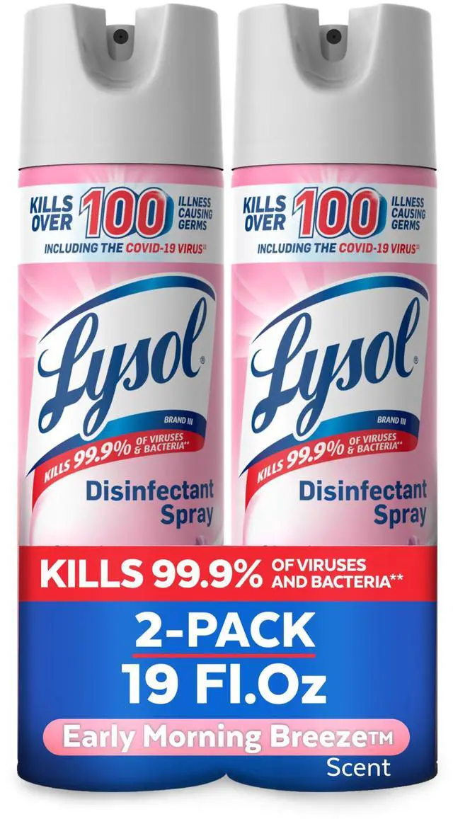 Main image of Disinfectant Spray, Household Cleaning Supplies, Disinfecting Multi-Purpose Room Spray, Antibacterial Sanitizer, Deodorizer, Kills Hantavirus, Early Morning Breeze, 19 Fl Oz (Pack of 2)