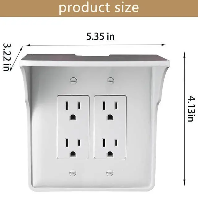 Alt view image 3 of 7 - 2 pack Double Wall Outlet Shelf with Cord Storage-wall outlet shelf, outlet shelf storage Perfect for Bathroom,Bedrooms -outlet shelf-wall outlet extender with shelf-Home outlet with shelf (white)