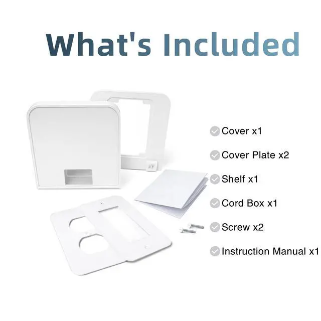Alt view image 6 of 6 - Outlet Shelf with Cord Storage, White Wall Holder for Bathroom, 1 Pack