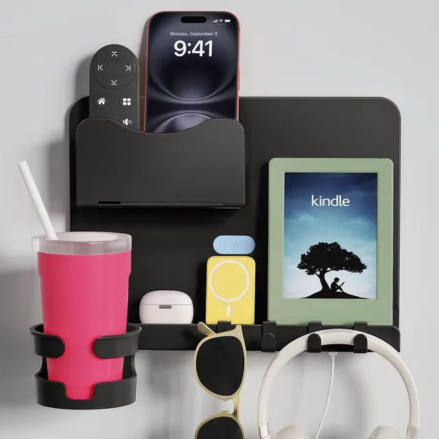 Main image of Floating Shelves for Bedside Shelf, Stick On Accessories Organizer, Wall Mount Shelf, Cute Room Decor Aesthetic, Girls Room Decor, Cool Stuff for Bedroom Storage and Organization