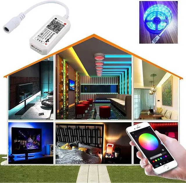 Alt view image 7 of 7 - 4 Pin WiFi RGB LED Controller, RF Wireless Remote Control, DC 5V/12V/24V for 5050 3528 5630 RGB LED Strip Lights, Compatible with Alexa Google Home IFTTT