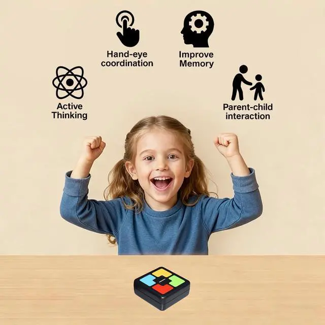 Alt view image 7 of 7 - Lights Up Memory Game Handheld Electronic Toy, Color Memorizing with Lights and Sounds
