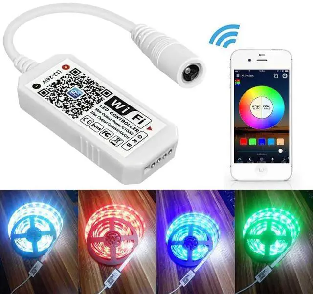 Alt view image 5 of 7 - Smart WiFi LED Controller, RGB Led Strip Lights Wireless Controller, Compatible with Alexa & Google Home & IFTTT, Free Magic Home App via iOS or Android Smartphone (2 Pack)