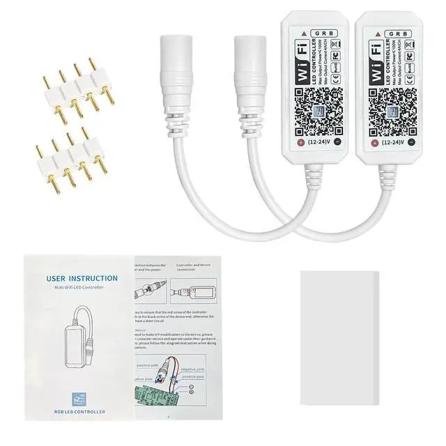 Alt view image 2 of 7 - Smart WiFi LED Controller, RGB Led Strip Lights Wireless Controller, Compatible with Alexa & Google Home & IFTTT, Free Magic Home App via iOS or Android Smartphone (2 Pack)