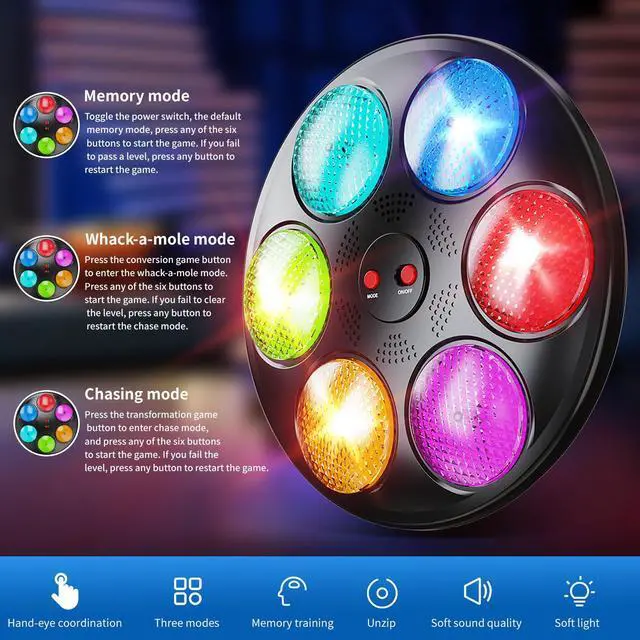 Alt view image 6 of 7 - Handheld Light Up Electronic Memory Game for Kids Boys Girls Interactive Sound Car Travel Road Trip Toys Birthday Gifts for Ages 3-12 4-8 6-8 8-12 with Solo Multiplayer (Black)
