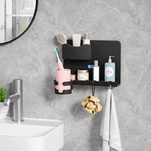 Alt view image 7 of 7 - Floating Shelves for Bedside Shelf, Stick On Accessories Organizer, Wall Mount Shelf, Cute Room Decor Aesthetic, Girls Room Decor, Cool Stuff for Bedroom Storage and Organization