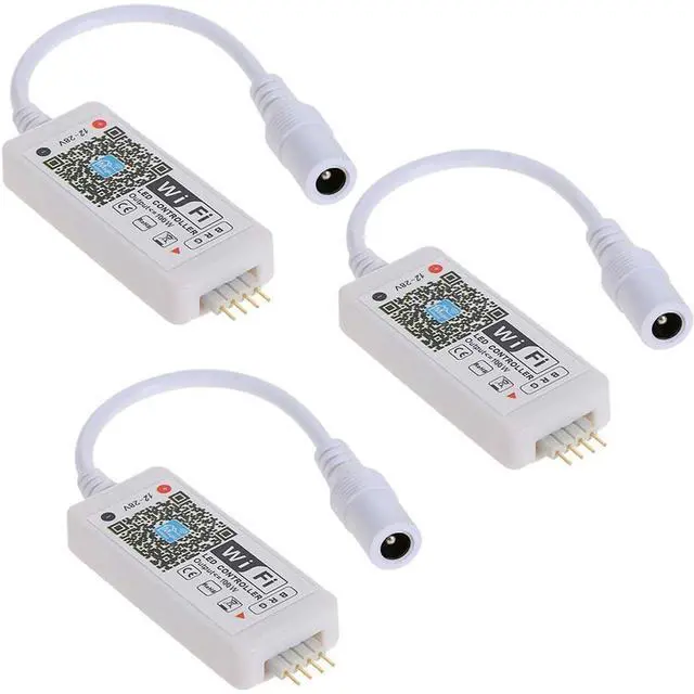 Main image of 3 Pack Smart WiFi LED Controllers, RGB Led Strip Lights Wireless Control, Compatible with Alexa & Google Home & IFTTT, Free Magic Home App Control for Home Decoration TV Background Stair LED Lights