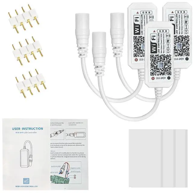 Alt view image 2 of 7 - 3 Pack Smart WiFi LED Controllers, RGB Led Strip Lights Wireless Control, Compatible with Alexa & Google Home & IFTTT, Free Magic Home App Control for Home Decoration TV Background Stair LED Lights