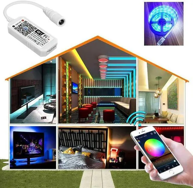 Alt view image 3 of 7 - 3 Pack Smart WiFi LED Controllers, RGB Led Strip Lights Wireless Control, Compatible with Alexa & Google Home & IFTTT, Free Magic Home App Control for Home Decoration TV Background Stair LED Lights