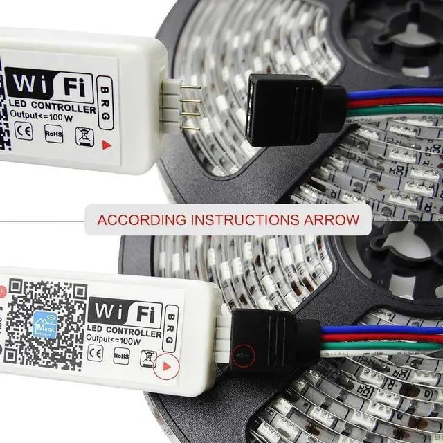 Alt view image 7 of 7 - 3 Pack Smart WiFi LED Controllers, RGB Led Strip Lights Wireless Control, Compatible with Alexa & Google Home & IFTTT, Free Magic Home App Control for Home Decoration TV Background Stair LED Lights