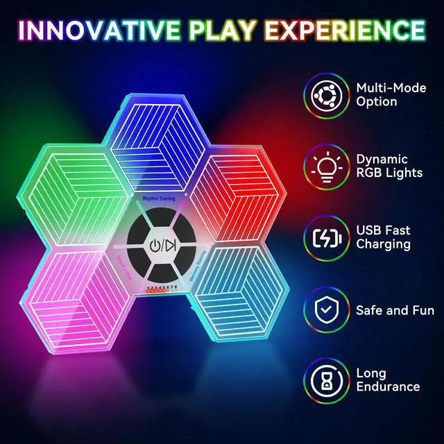 Alt view image 3 of 7 - Light Up Memory Game Handheld Electronic Toys with Lights and Sound Effects, Smart Multi-Function Desktop Metronome, Puzzle Memory Rhythm Training Board Challenge for Kids Ages 3 4 5 6 and Up