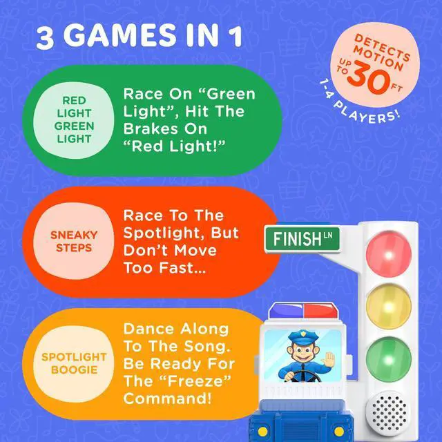 Alt view image 3 of 6 - , Red Light Green Light Game with Motion Sensing | Family Fun & Birthday Party Games | Gift for Kids, Preschool, & Toddlers Ages 2, 3, 4, 5, 6, 7+ Year Olds | Travel, Indoor, Outdoor