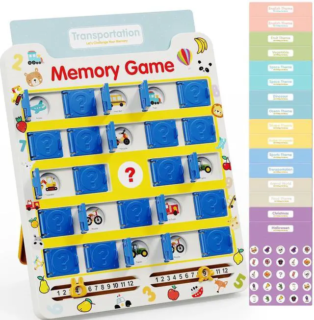Main image of Matching Memory Game for Kids Age 3 4 5 6 7 8 Year Old, Travel Toy for Boys Girls, Board Games for 4-6, Road Trip Essentials for Toddler, Airplane/ Car/ Camping Activity,Christmas Birthday Gifts