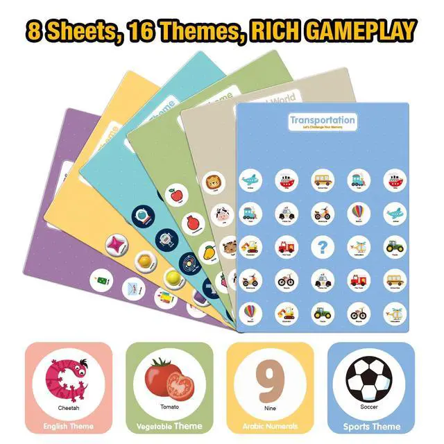 Alt view image 3 of 7 - Matching Memory Game for Kids Age 3 4 5 6 7 8 Year Old, Travel Toy for Boys Girls, Board Games for 4-6, Road Trip Essentials for Toddler, Airplane/ Car/ Camping Activity,Christmas Birthday Gifts