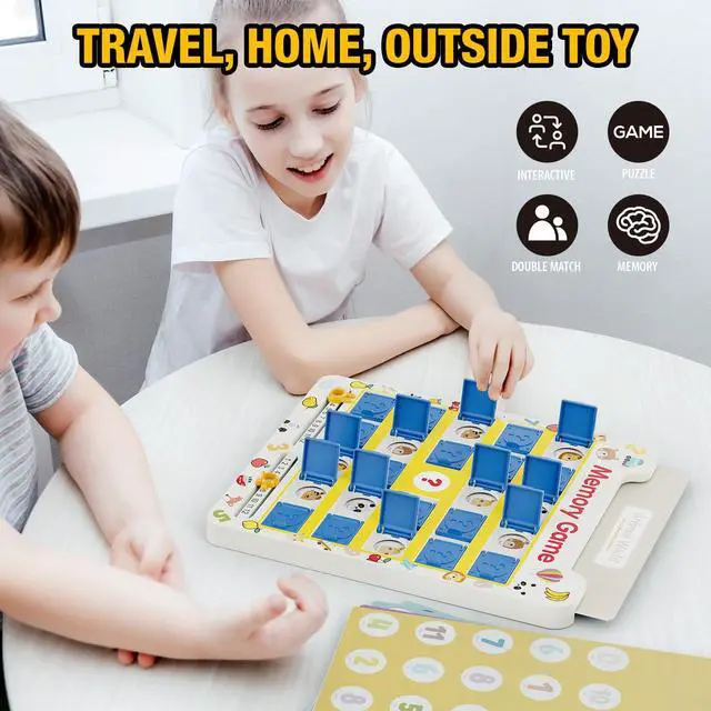 Alt view image 2 of 7 - Matching Memory Game for Kids Age 3 4 5 6 7 8 Year Old, Travel Toy for Boys Girls, Board Games for 4-6, Road Trip Essentials for Toddler, Airplane/ Car/ Camping Activity,Christmas Birthday Gifts
