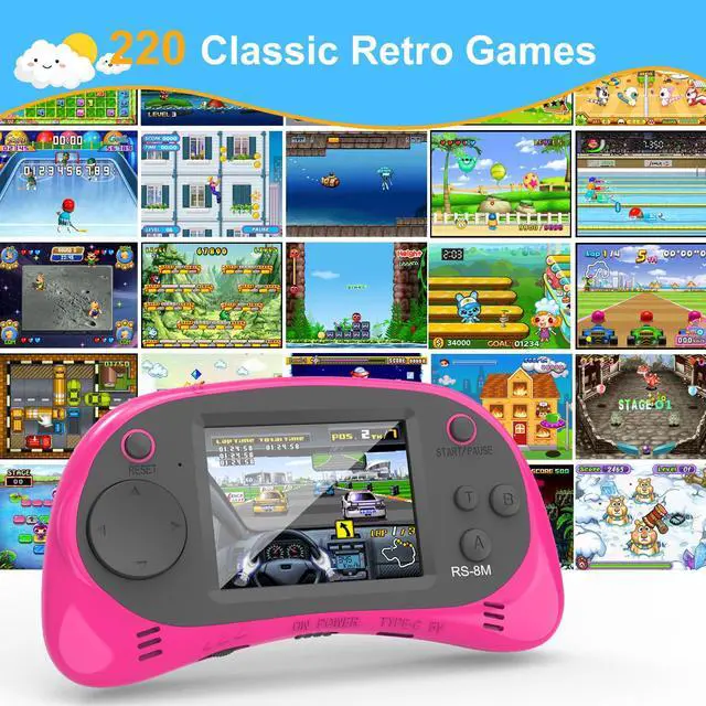 Alt view image 5 of 7 - Kids Handheld Game Player - 220 Built-in Games, 2.5" IPS Display, Rechargeable & Long-Lasting - Ideal Travel Toys for Kids Ages 3-10 Boys & Girls