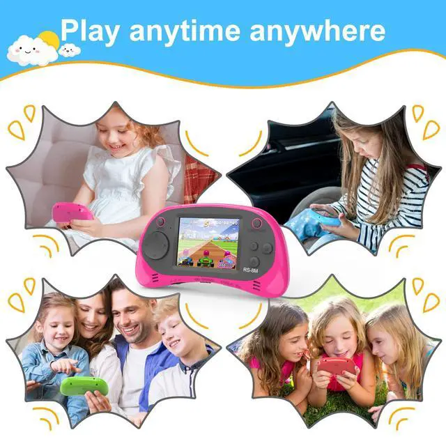 Alt view image 7 of 7 - Kids Handheld Game Player - 220 Built-in Games, 2.5" IPS Display, Rechargeable & Long-Lasting - Ideal Travel Toys for Kids Ages 3-10 Boys & Girls