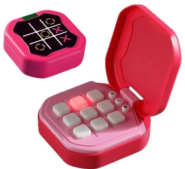 Main image of Multi-in-one Handheld Digital Tic Tac Toe Bolt Game with Silent Mode Game Portable Learing Toy Gift for Kids & Adults and Educational Boys and Girls (Rose red)