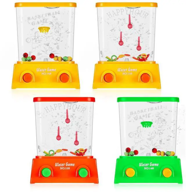 Main image of 4 Pieces Water Games Handheld Easter Basket Stuffers for Kid Water Ring Toss Handheld Game Mini Retro Pastime Car Toys Fidget Autism Toys for Easter Children Boys Girls Birthday(Chic Style)