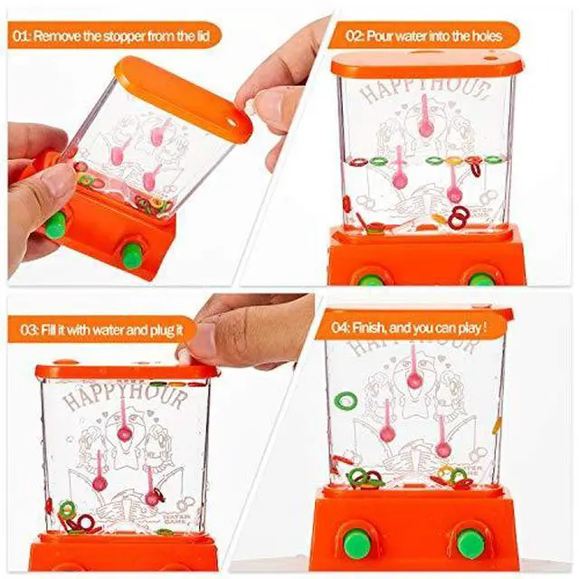 Alt view image 3 of 7 - 4 Pieces Water Games Handheld Easter Basket Stuffers for Kid Water Ring Toss Handheld Game Mini Retro Pastime Car Toys Fidget Autism Toys for Easter Children Boys Girls Birthday(Chic Style)