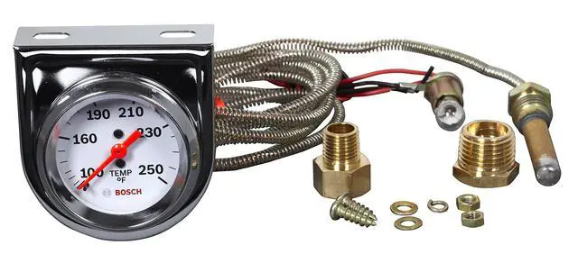 Alt view image 2 of 3 - SP0F000045 Style Line 2" Mechanical Water/Oil Temperature Gauge (White Dial Face, Chrome Bezel)