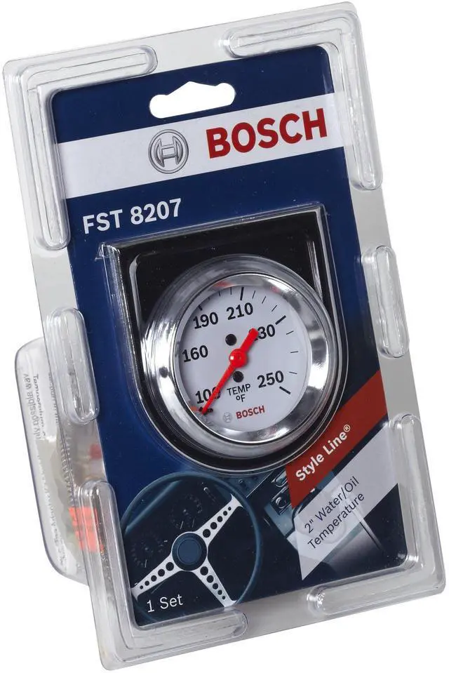 Alt view image 3 of 3 - SP0F000045 Style Line 2" Mechanical Water/Oil Temperature Gauge (White Dial Face, Chrome Bezel)