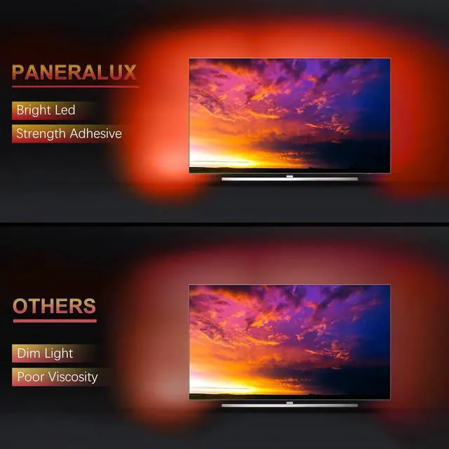 Alt view image 3 of 7 - Led Light for TV Backlight, 16.4ft/5m RGB+W Behind TV Bias Lighting,USB Powered Led Strip Lights for HDTV PC Computer,Music Sync & Timer,Gaming Room Bedroom Decor Immersive Home Theater