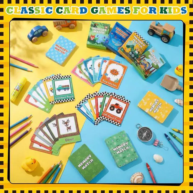 Alt view image 3 of 7 - 4 Sets Memory Matching Game for Kids Memory Match Fun Matching Game Educational Toys for Family Night, Party Favors, Classroom Prizes (Style 2)