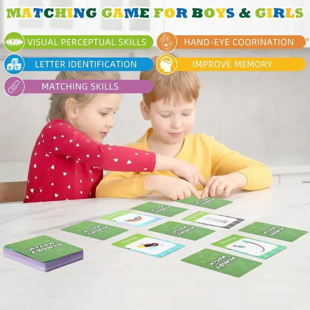 Alt view image 5 of 7 - 4 Sets Memory Matching Game for Kids Memory Match Fun Matching Game Educational Toys for Family Night, Party Favors, Classroom Prizes (Style 2)