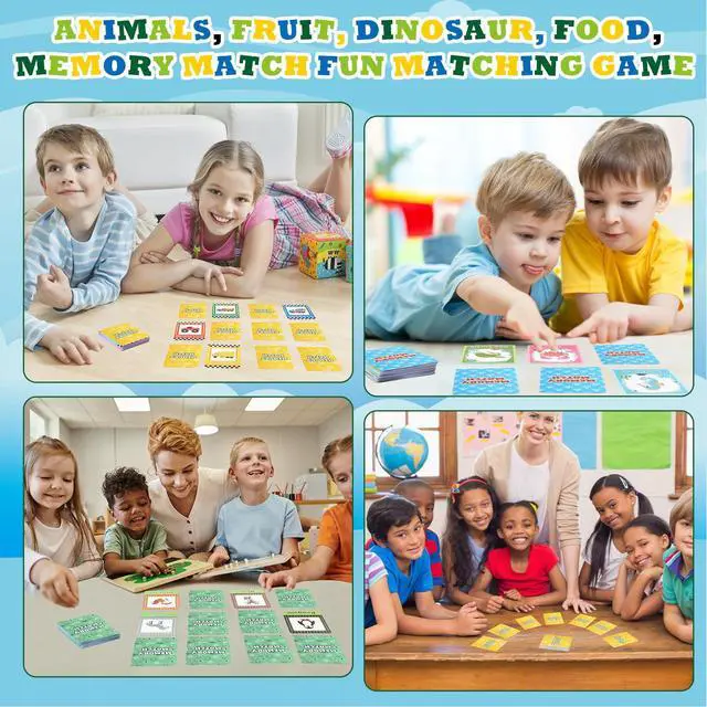 Alt view image 6 of 7 - 4 Sets Memory Matching Game for Kids Memory Match Fun Matching Game Educational Toys for Family Night, Party Favors, Classroom Prizes (Style 2)