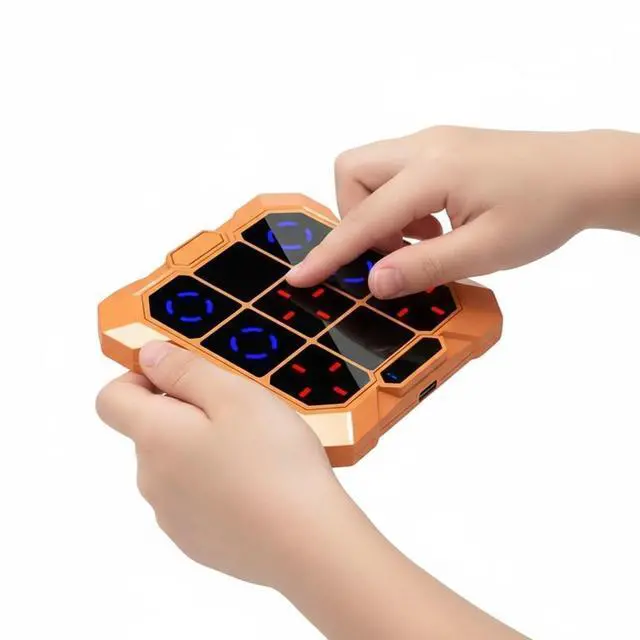 Main image of BrainPlay Electronic Handheld Game Console - 6-in-1 Tic Tac Toe, Memory & Puzzle Games for Kids Adults, Portable Travel Toy, Birthday Gift for Boys Girls Ages 6+