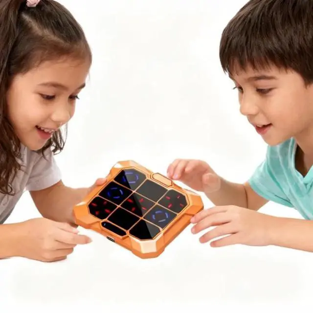 Alt view image 4 of 7 - BrainPlay Electronic Handheld Game Console - 6-in-1 Tic Tac Toe, Memory & Puzzle Games for Kids Adults, Portable Travel Toy, Birthday Gift for Boys Girls Ages 6+
